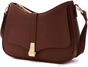 Vintage Crescent Shoulder Bag for Women - Genuine Leather Retro Clutch & Tote