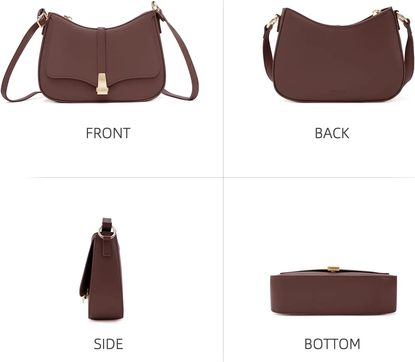 Vintage Crescent Shoulder Bag for Women - Genuine Leather Retro Clutch & Tote