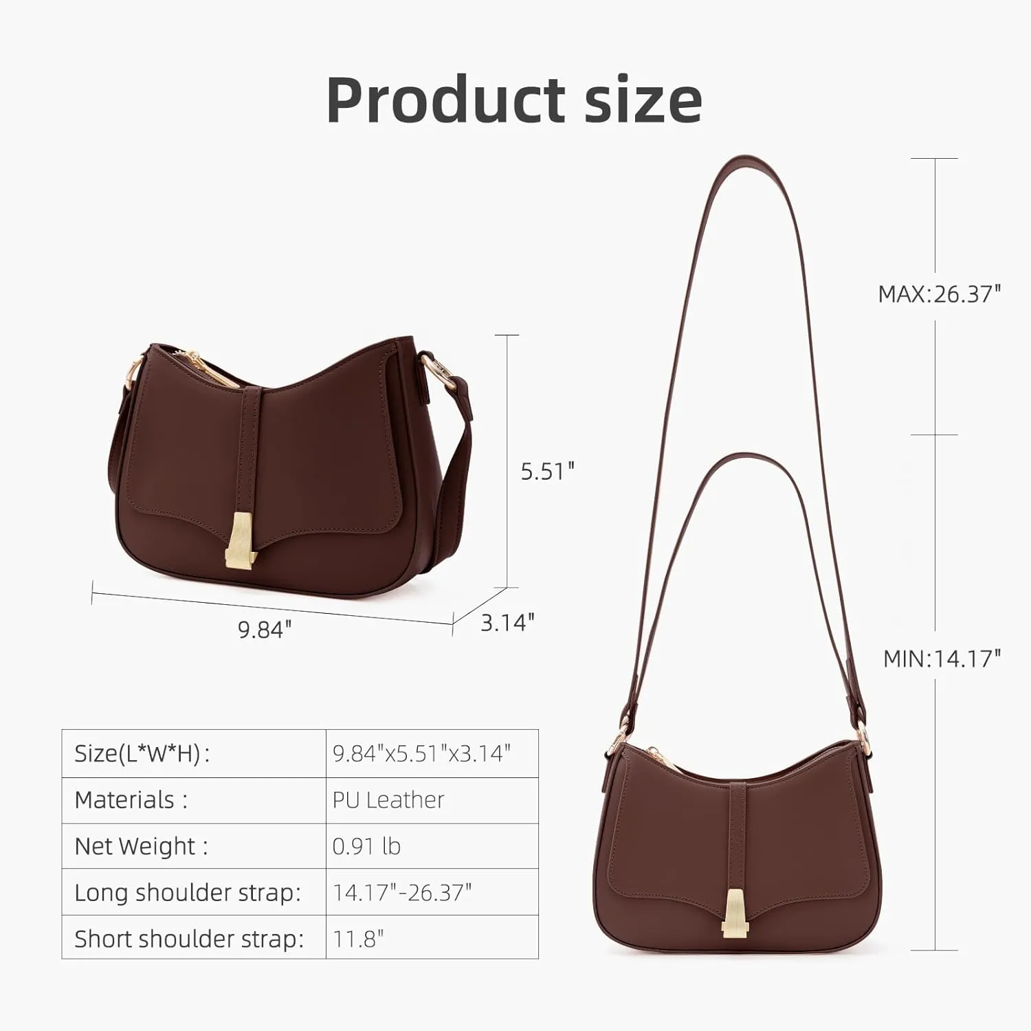 Vintage Crescent Shoulder Bag for Women - Genuine Leather Retro Clutch & Tote