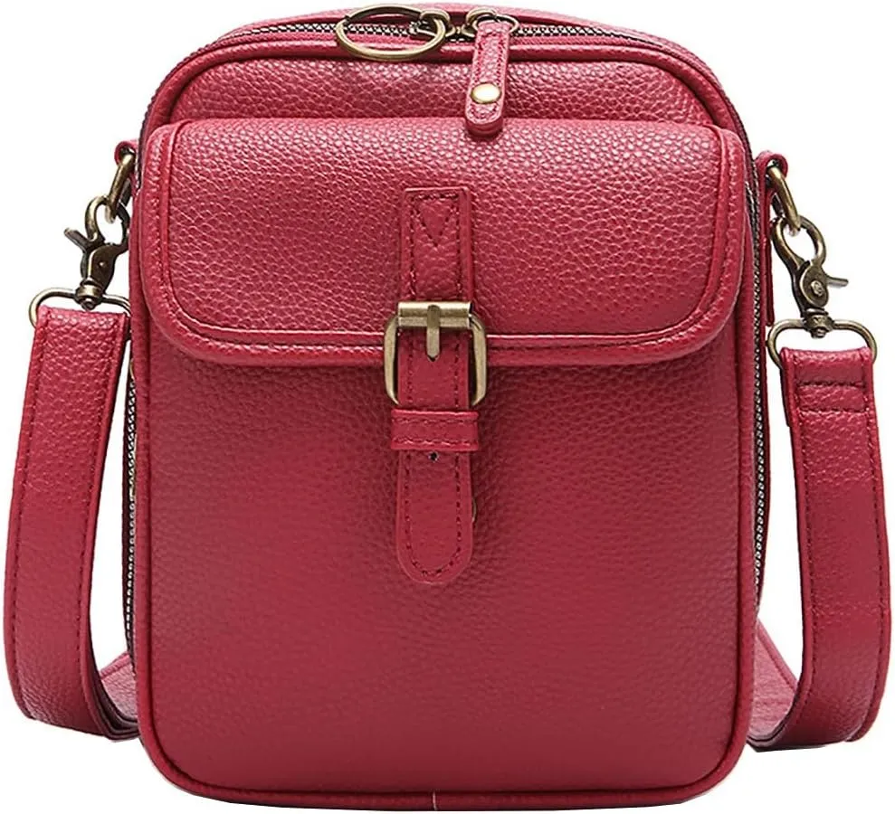 Vintage Leather Messenger Bag for Women & Men, Large Capacity Anti-Theft Crossbody Shoulder Bag with 10 Card Slots, Multi-Use