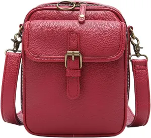 Vintage Leather Messenger Bag for Women & Men, Large Capacity Anti-Theft Crossbody Shoulder Bag with 10 Card Slots, Multi-Use