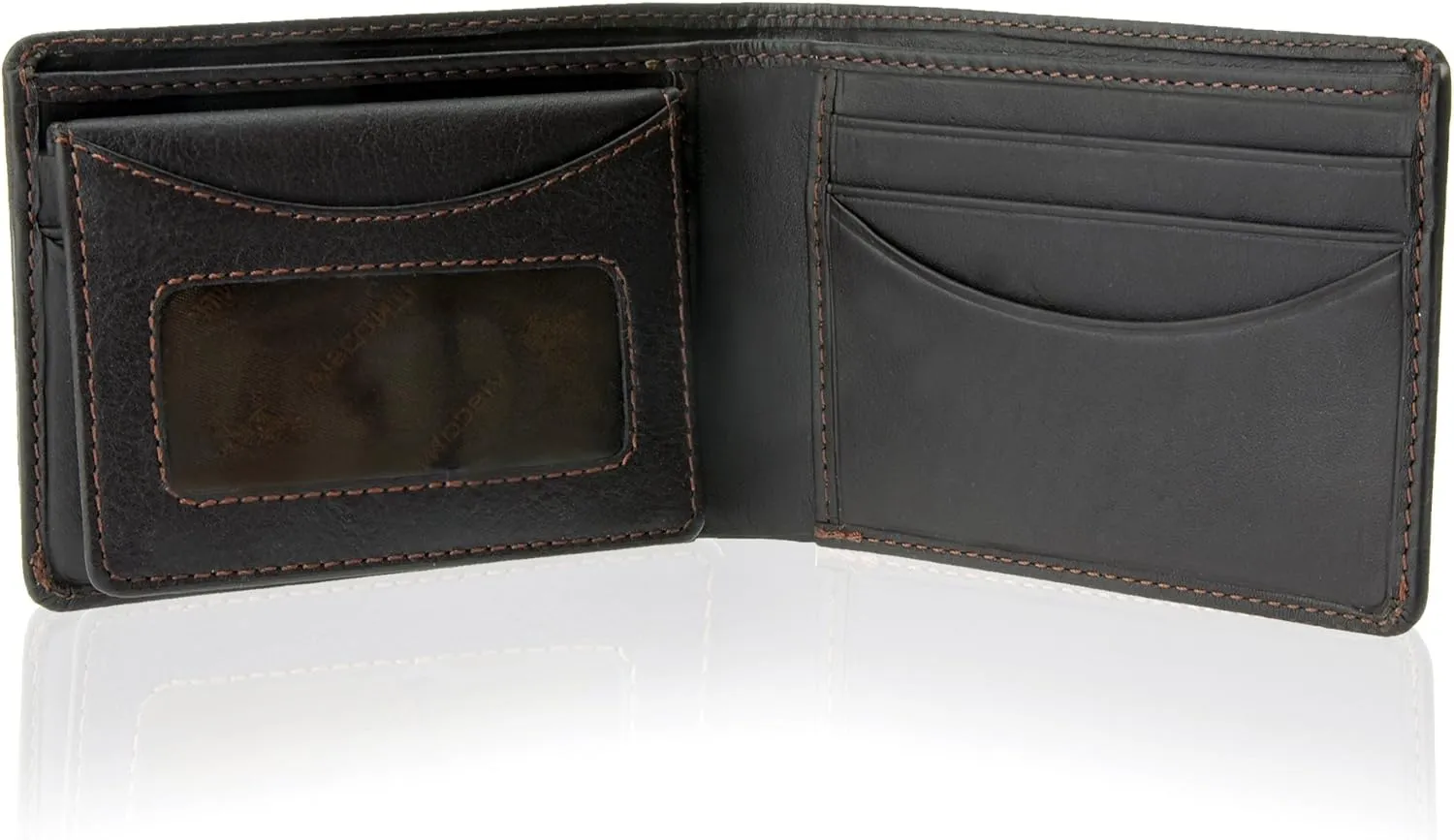 Visconti Thin RFID Multi Card Compact Leather Wallet (6 Cards   2 ID   2 Bills, Brown)