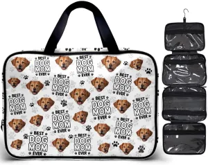 WANDER PRINTS Custom Photo, Personalized Toiletry Bag - Gift For Traveling Lovers, Pet Lovers, Besties, Family - Best Dog Cat Fur Mom Dad Ever