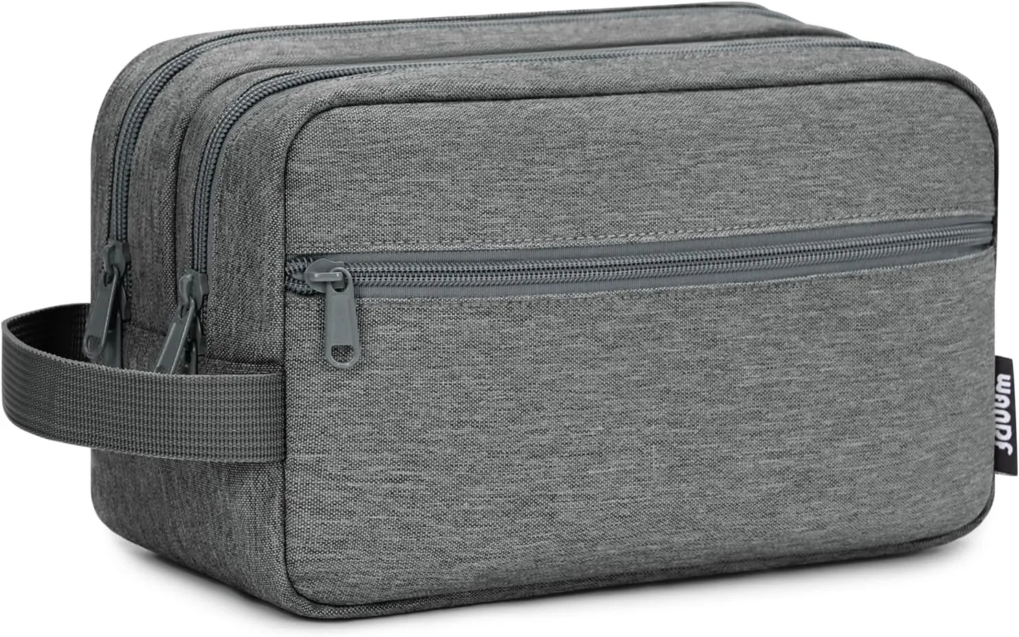 WANDF Travel Toiletry Bag with Wet Compartment Toiletry Organizer Shaving Bag Hanging Dopp Kit for Men Women (Grey)