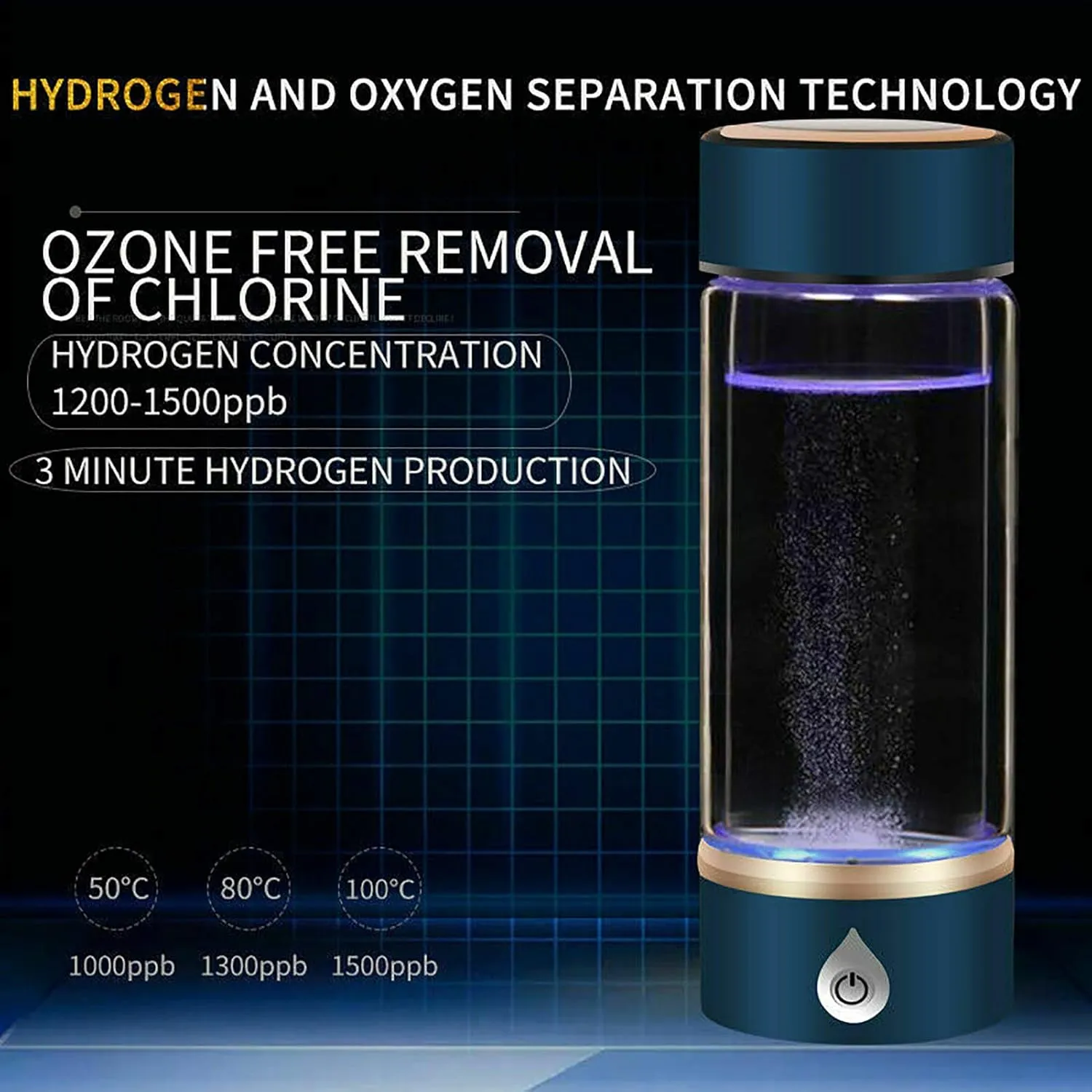 Water Purifiers, Portable Hydrogen Water Generator Hydrogen Rich Water Maker Bottle Cup USB Rechargeable Drinking Bottle 1500PPB 420ML