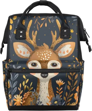 Watercolor Leafy Merganser Diaper Bag Mommy Bags With Adjustable Shoulder Strap Waterproof Multifunction Shoulder Bag Travel Large Capacity Backpack for Moms And Dads