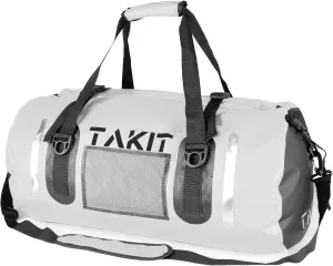 Waterproof Duffle Bag Travel Dry Bag 500D PVC for Motorcycle Tail Kayaking Rafting Boating Swimming Camping Hiking Beach Fishing (White, 60L)