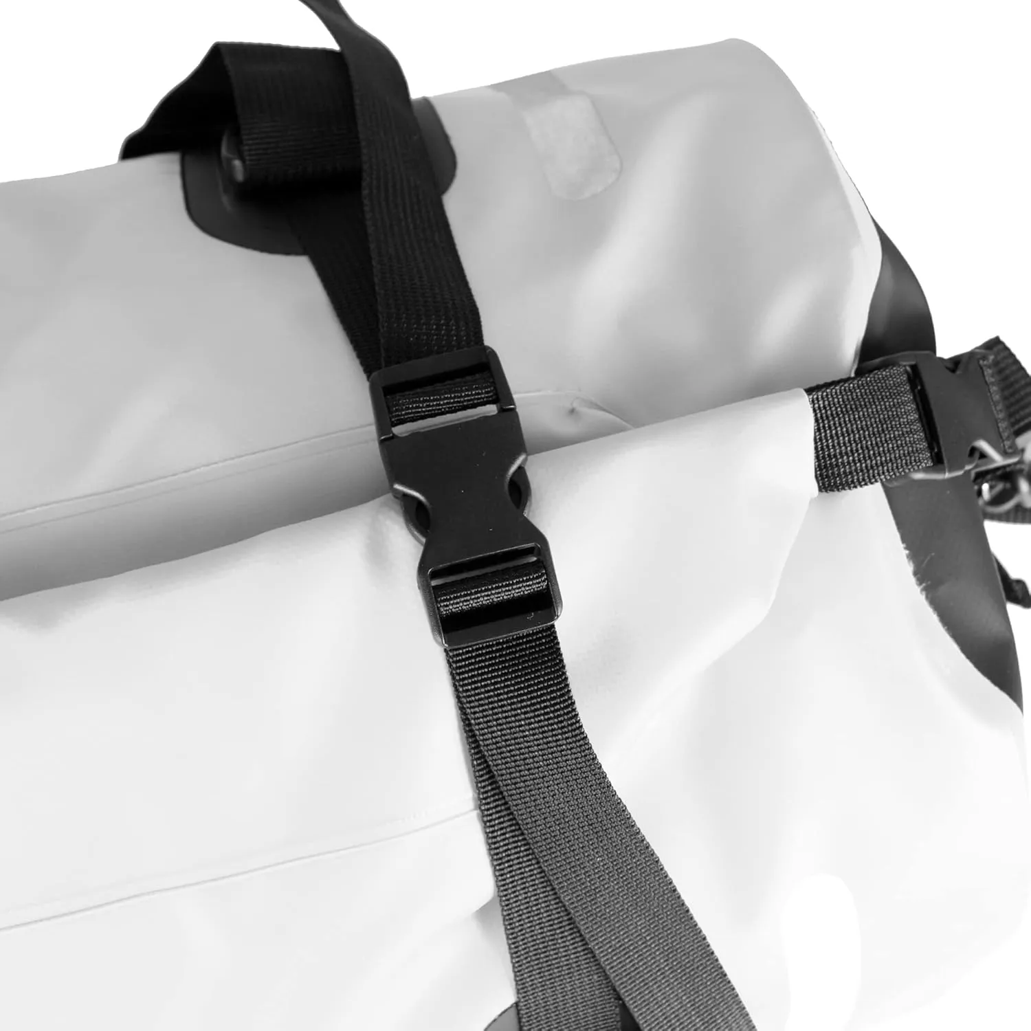 Waterproof Duffle Bag Travel Dry Bag 500D PVC for Motorcycle Tail Kayaking Rafting Boating Swimming Camping Hiking Beach Fishing (White, 60L)