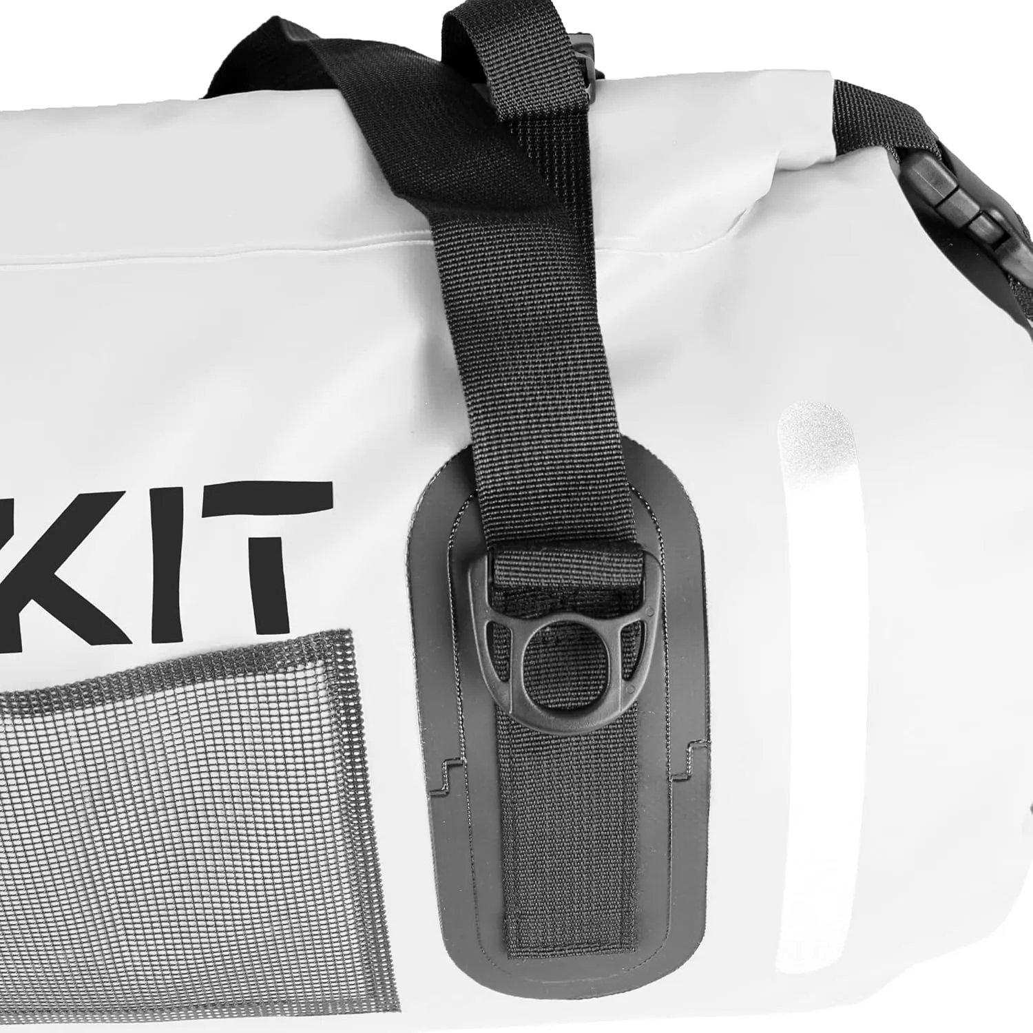 Waterproof Duffle Bag Travel Dry Bag 500D PVC for Motorcycle Tail Kayaking Rafting Boating Swimming Camping Hiking Beach Fishing (White, 60L)