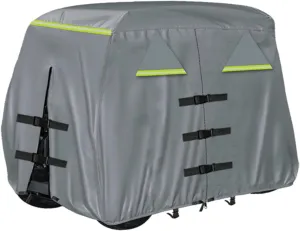 Waterproof Golf Cart Cover 420D Heavy Duty Marine Grade Fabric Oxford Fabric Fit for 4 Passengers 2 Passengers Club Car