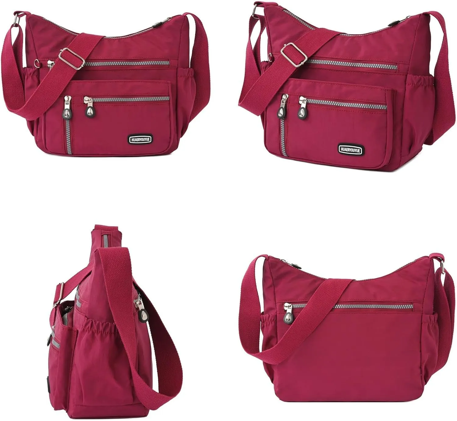 Waterproof Nylon Crossbody Bag for Women Mulit-Pockets Shoulder Bag Outdoor Travel Purses and Handbag