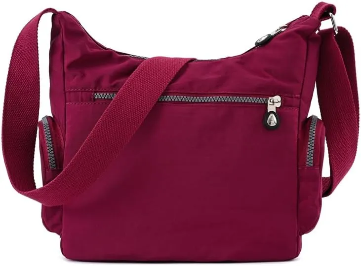 Waterproof Nylon Crossbody Bag for Women Mulit-Pockets Shoulder Bag Travel Purses and Handbag