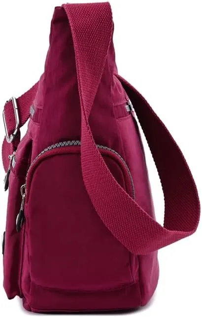 Waterproof Nylon Crossbody Bag for Women Mulit-Pockets Shoulder Bag Travel Purses and Handbag