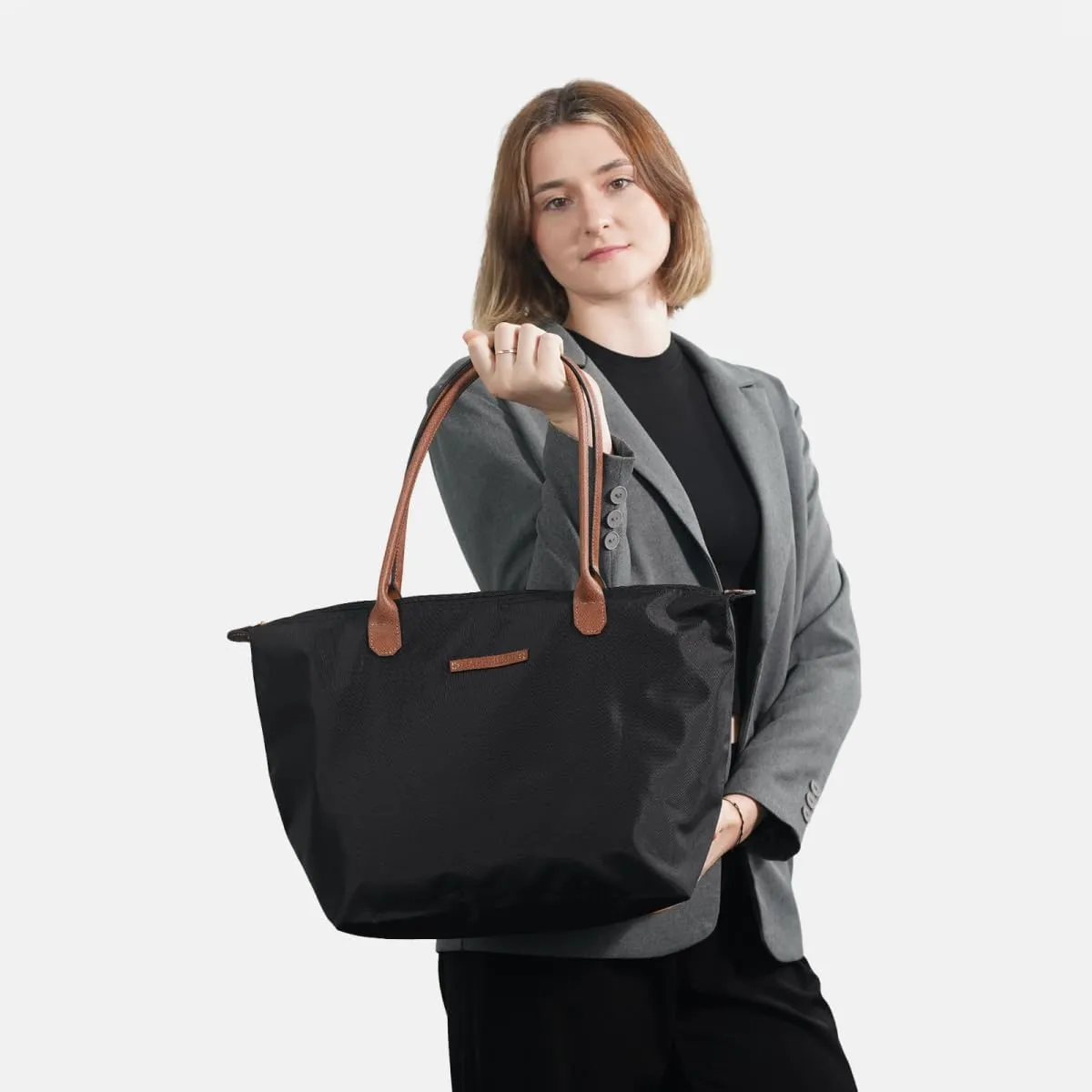Waterproof Nylon Tote bag for Women Lightweight Designer Handbag with Zipper Stylish and Durable Purse
