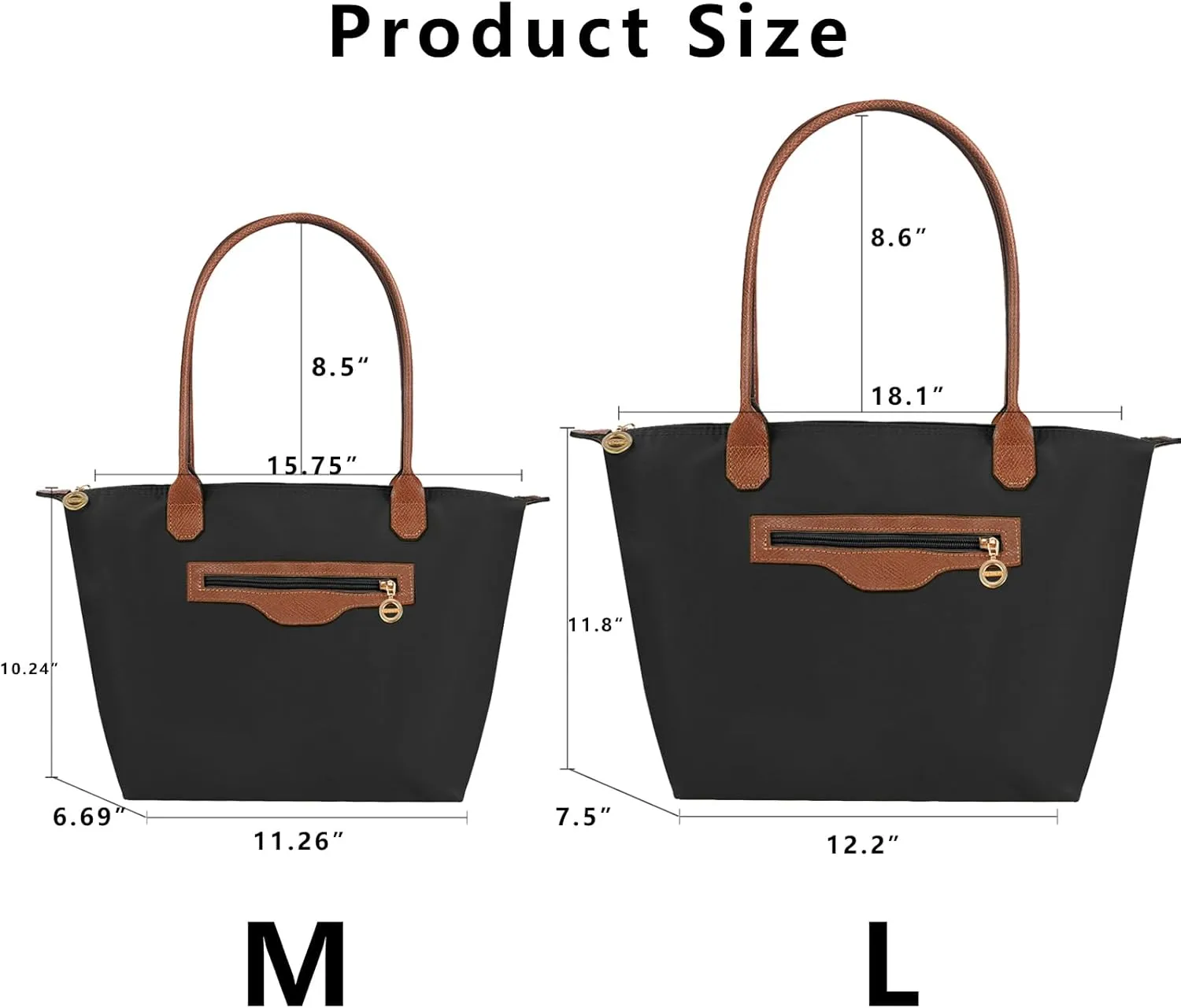 Waterproof Nylon Tote bag for Women Lightweight Designer Handbag with Zipper Stylish and Durable Purse