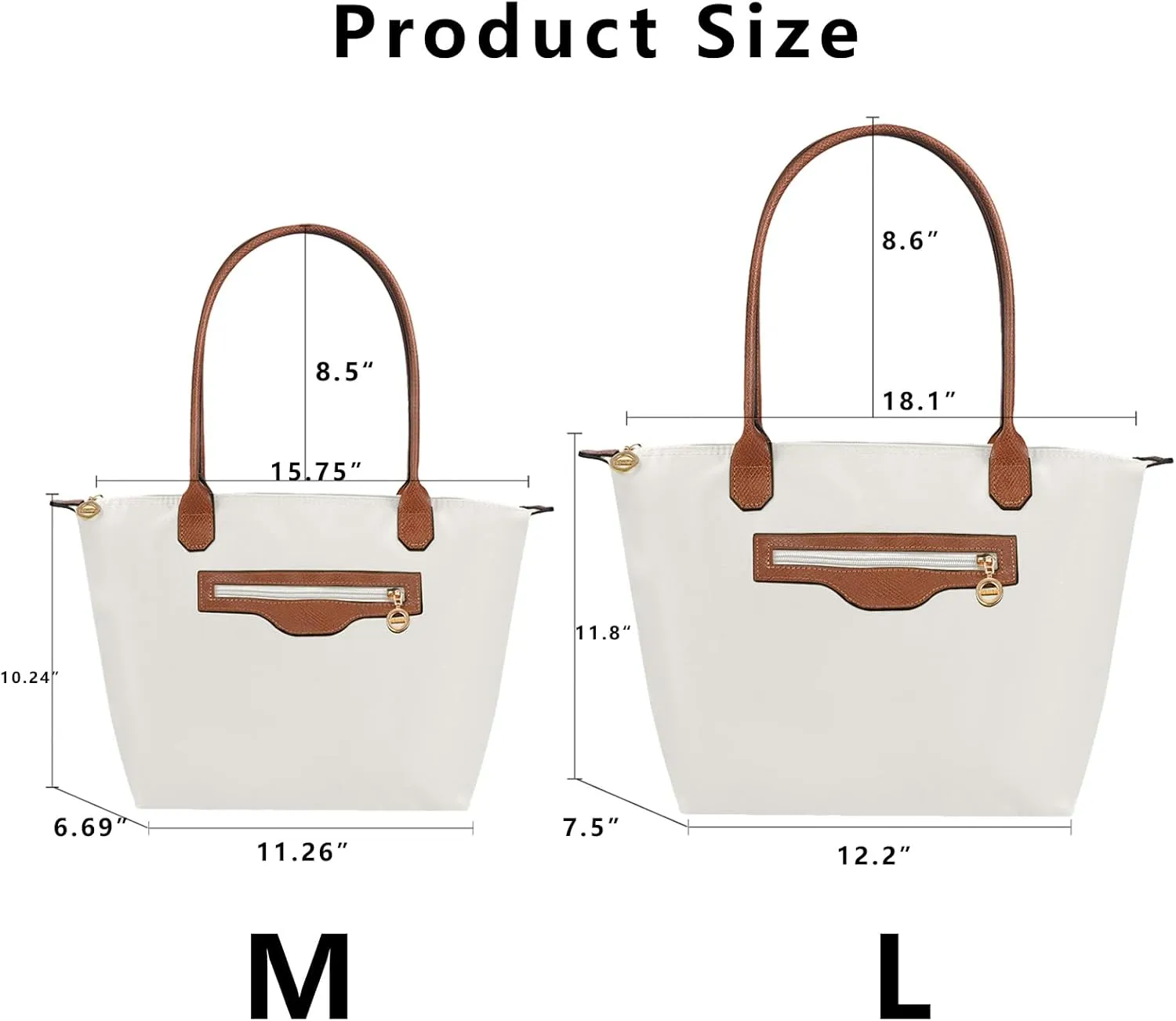 Waterproof Nylon Tote bag for Women Lightweight Designer Handbag with Zipper Stylish and Durable Purse