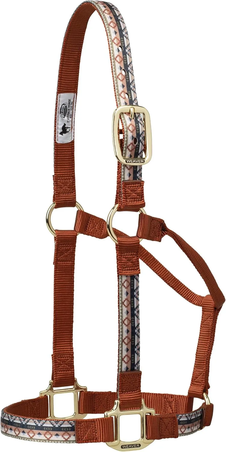 Weaver LeatherWeaver Leather Nylon Chevron Non-Adjustable Horse Halter, Average, Black/Multi