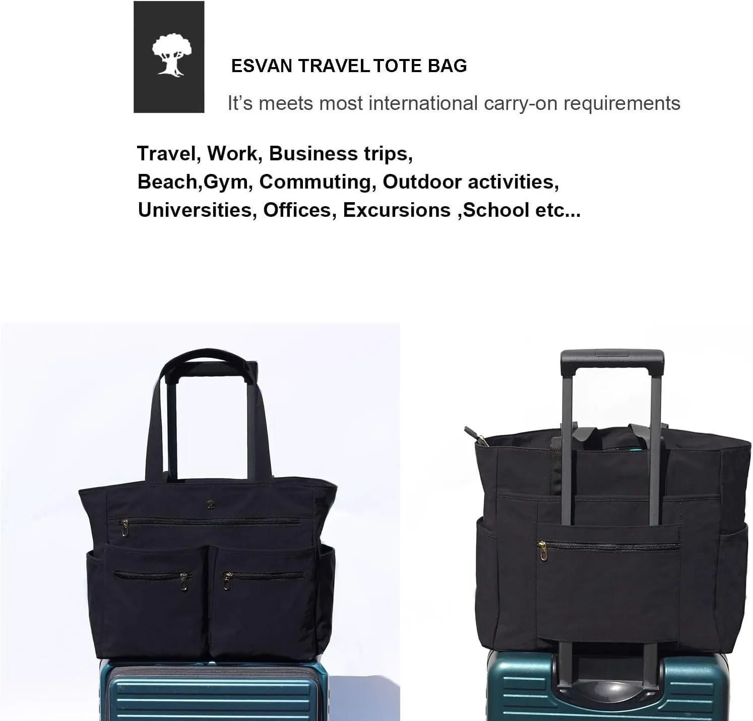 Weekender Bag Carry On Bag Overnight Tote Travel Duffle with 13 Pockets for Travel,Work，Gym,Beach,Teacher,Nurse