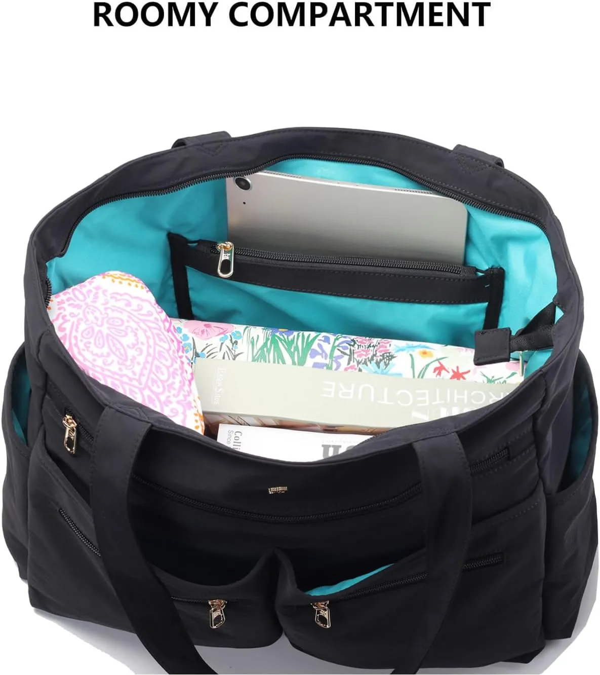 Weekender Bag Carry On Bag Overnight Tote Travel Duffle with 13 Pockets for Travel,Work，Gym,Beach,Teacher,Nurse