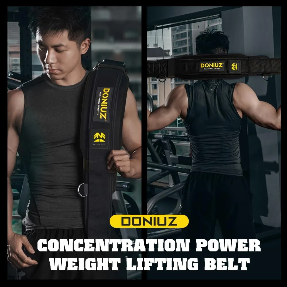 Weight Lifting Belt 2-in-1 Weightlifting & Dip Belt Self-locking Weight Belt With Iron Chain Multi-Functional Lifting Belt, Squat Belt, For Weight Training