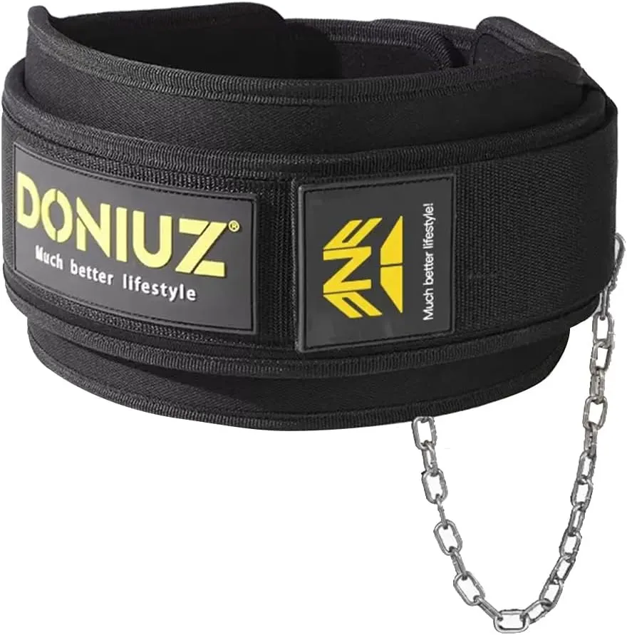 Weight Lifting Belt 2-in-1 Weightlifting & Dip Belt Self-locking Weight Belt With Iron Chain Multi-Functional Lifting Belt, Squat Belt, For Weight Training