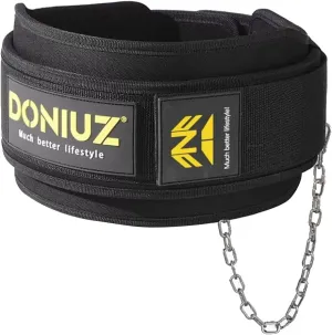 Weight Lifting Belt 2-in-1 Weightlifting & Dip Belt Self-locking Weight Belt With Iron Chain Multi-Functional Lifting Belt, Squat Belt, For Weight Training