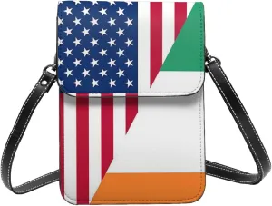 White Black Tiger Stripe Animal Leather Crossbody Cell Phone Purse Small Wallet Bags Adjustable Phone Bag for Women