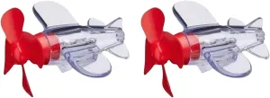 Wind Powered Luminous Small Aircraft，Light up Spin Copter Flying Toy, Transparent Airplane with LED Light for Motorcycle Bicycle Helmet Car Decorations, Outdoor Sport Toys (Red)
