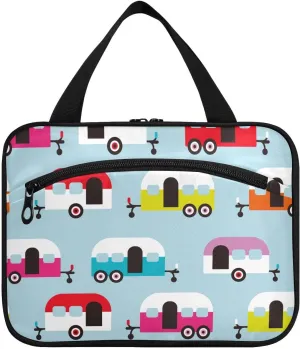 Winter Camper Caravan Retro Toiletry Bag Travel Bag Hanging Cosmetic Bag for Women - Medium