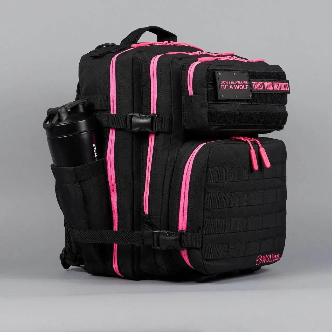 WOLFpak 35L Backpack Meal Prep Management (Black Neon Pink) Lunch Box, Cooler, Travel, Insulated Bag, Daypack