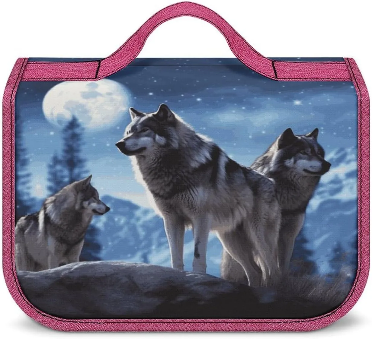 Wolfs Travel Toiletry Bag for Women,Hanging Toiletry Organizer with Hook, Makeup Bag Travel Organizer for Shampoo,Toiletriesl