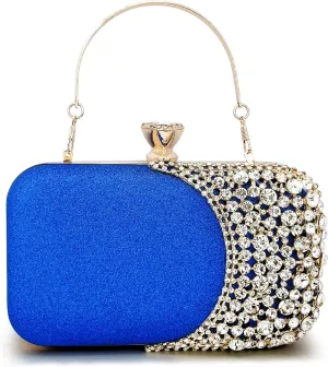 Women Clutch Bag Rhinestone Sequin Evening Bag Half-Moon Shape Crystal Wedding Cocktail Party Purse Sparkling purse