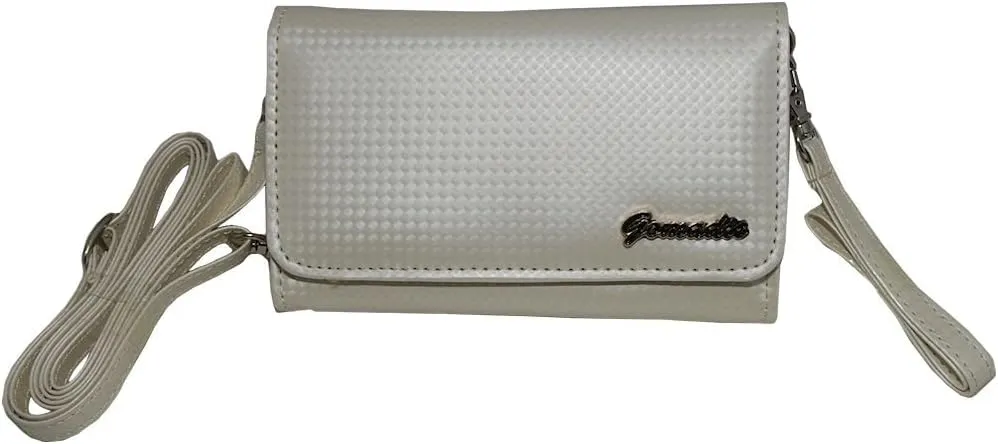 Women Designer White Stylish Handbag Carrying Case Purse Sized for Pyrus Electronics Devices with S