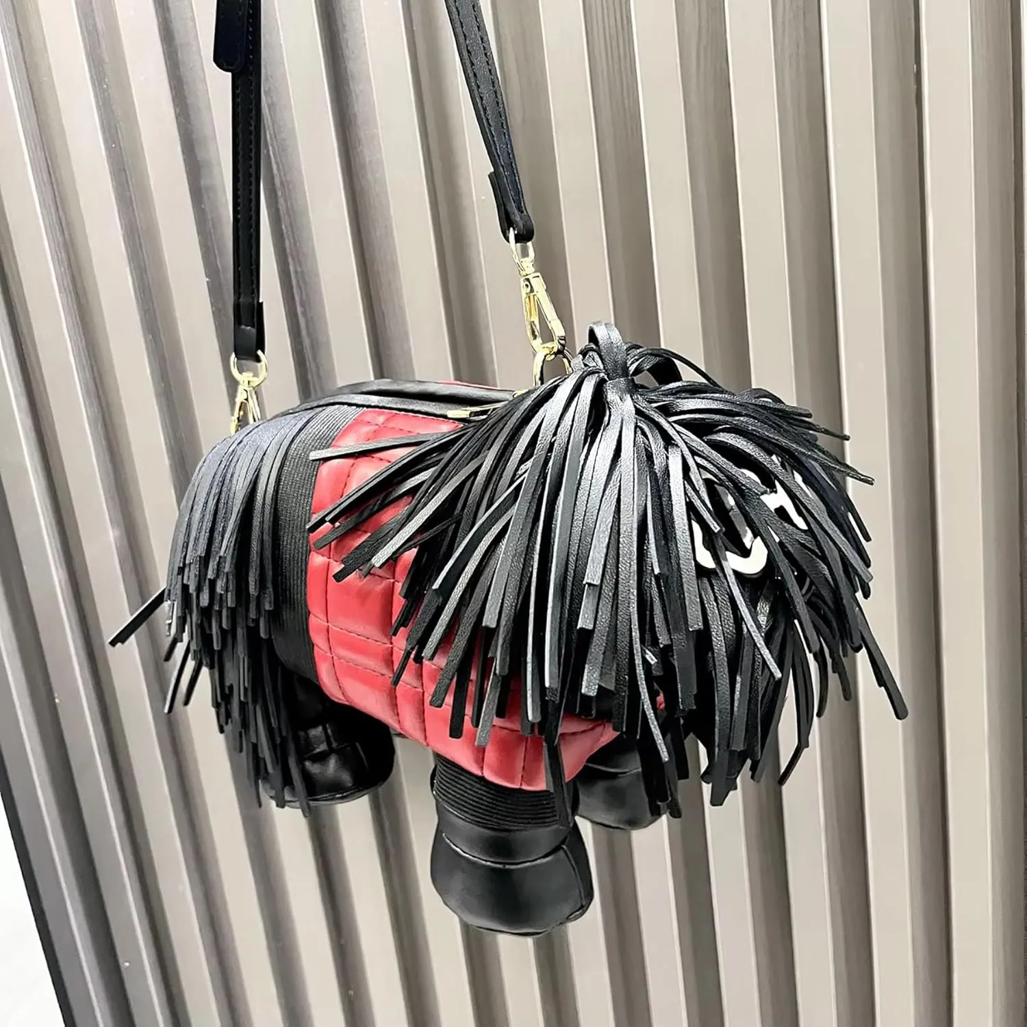 Women Dog Shaped Purse Crossbody Shoulder Bag Handbag Cartoon Novelty Unique PU Leather Luxury Evening Tassel Y2KPurse