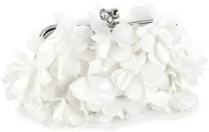 Women Elegant Evening Purse, Small Floral Clutch Bag with Detachable Chain for Wedding, Party, Prom