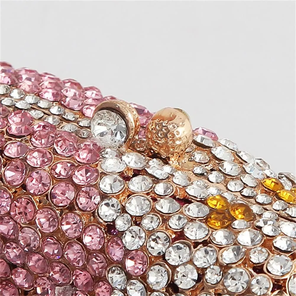 Women Ice Cream Shaped Evening Clutch Glitter Full Rhinestones Bag Girl Summer Dress Shoulder Bag