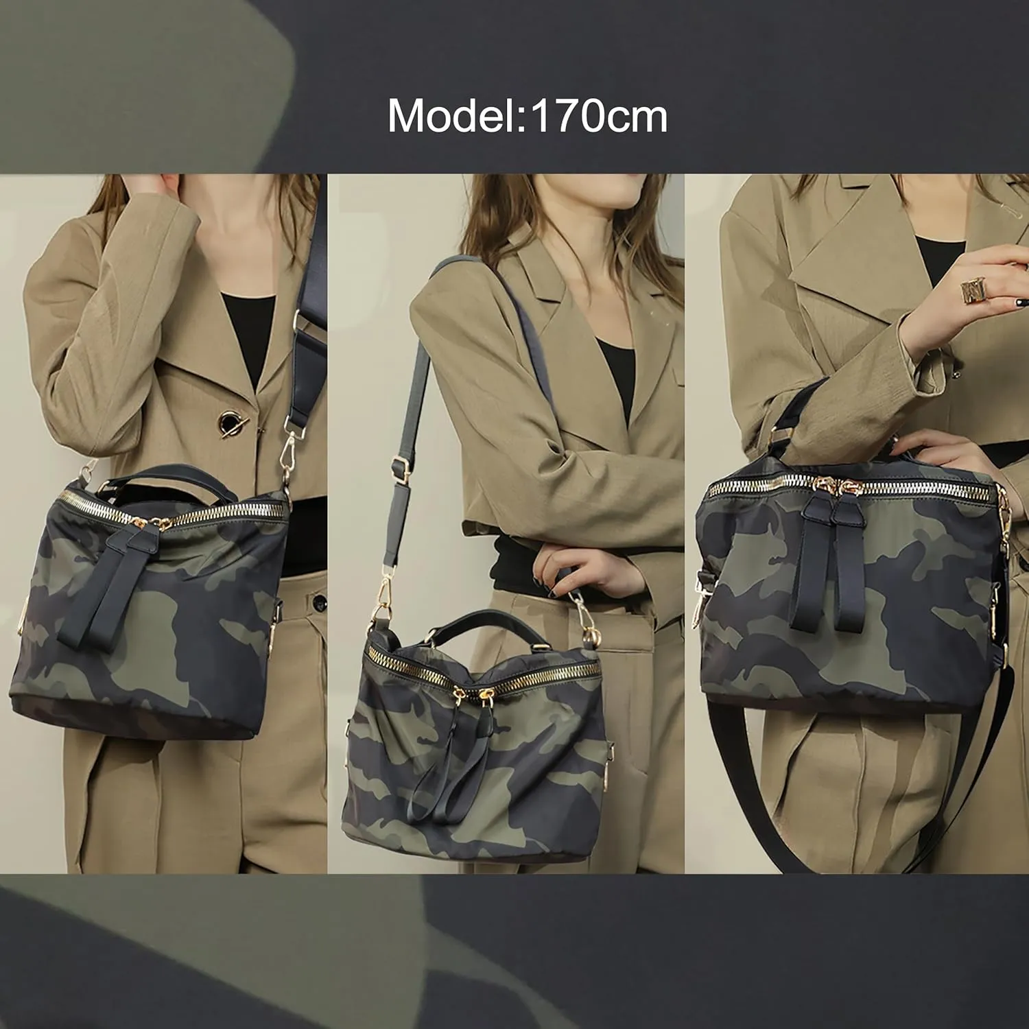 Women Nylon Handbag Anti-theft Casual Lightweight Travel Shopping Shoulder Bag Crossbody bag