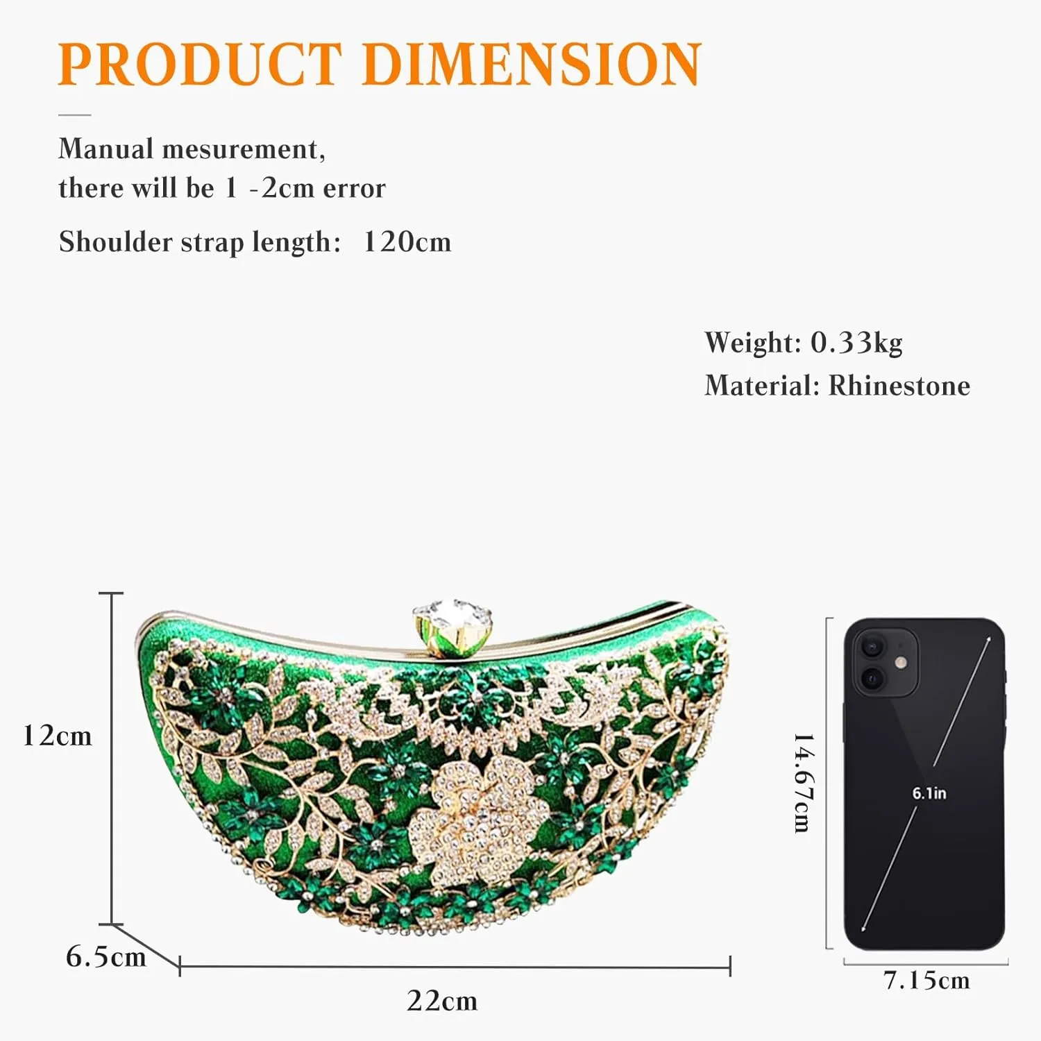 Women Rhinestone Clutch Bag Sequin Evening Bag Bridal Wedding Purse Glitter Crystal Handbag Elegant Shoulder Bag