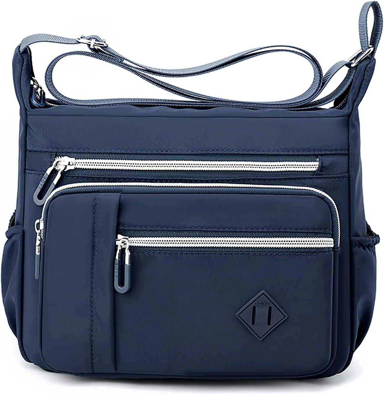 Women Shoulder Handbag Roomy Multiple Pockets Bag Ladies Crossbody Purse Fashion Tote Top Leather (Dark Blue, One Size)