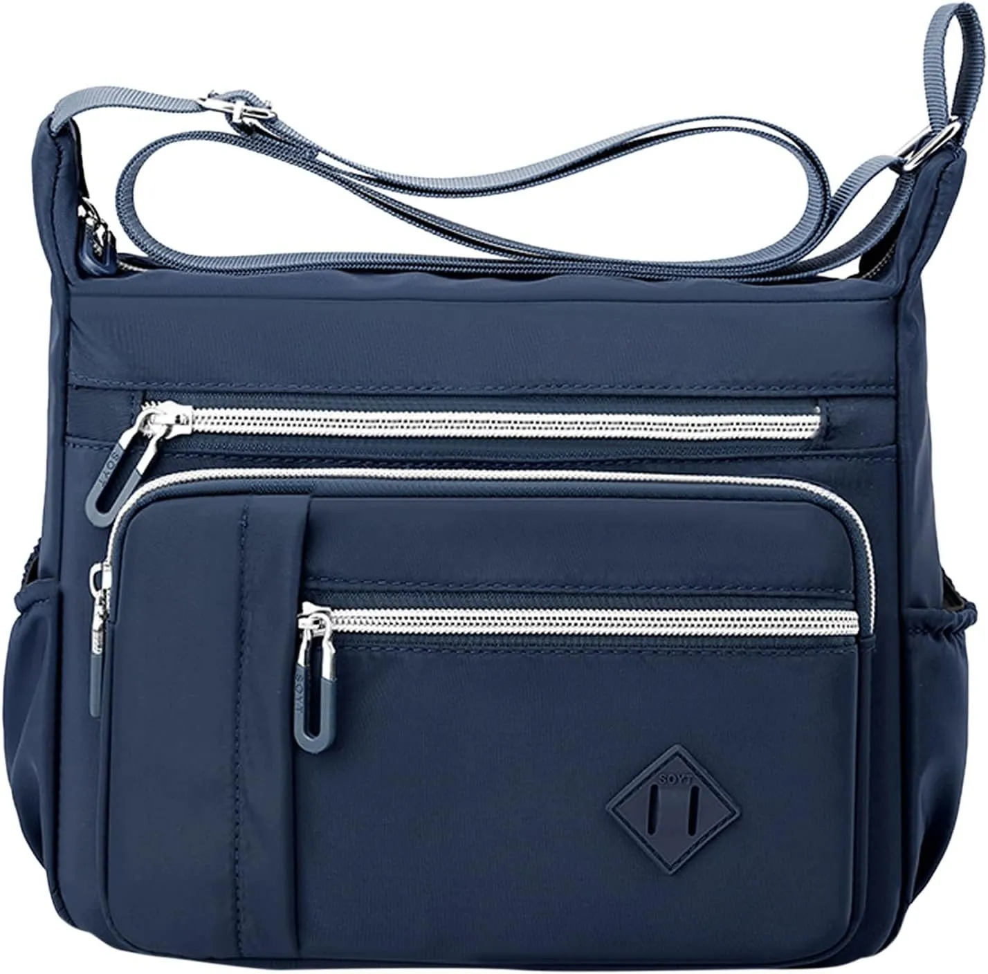 Women Shoulder Handbag Roomy Multiple Pockets Bag Ladies Crossbody Purse Fashion Tote Top Leather (Dark Blue, One Size)