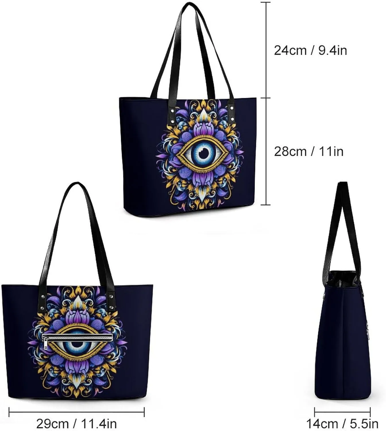 Women Tote Bag PU Leather Travel Shoulder Bags Casual Handbags