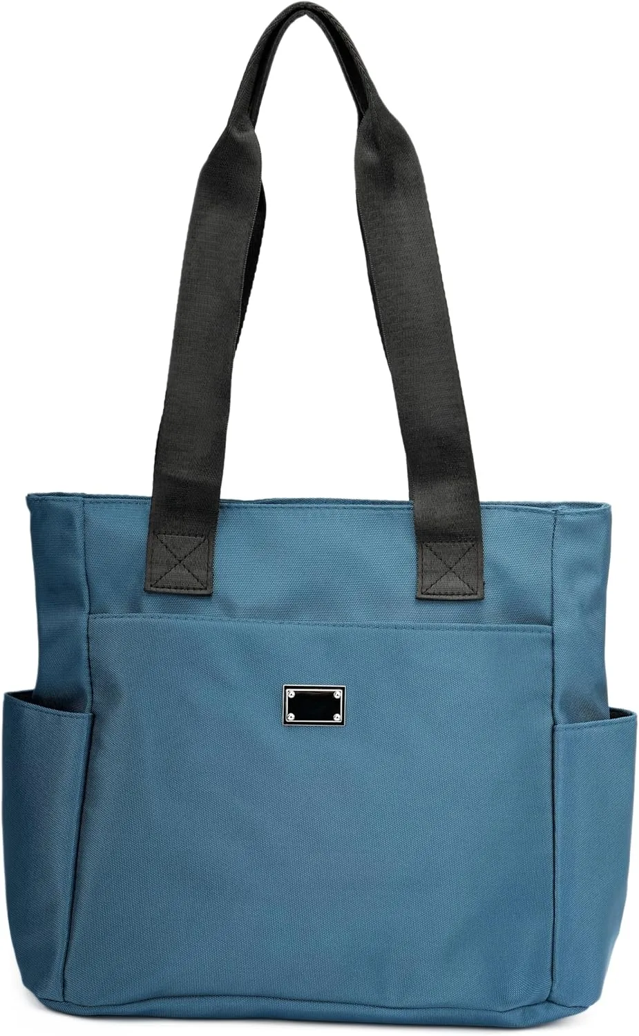 Women Tote Bag with Zipper Nylon Overnight Handbag Multiple Pockets Waterproof Shoulder Bag for Work Travel