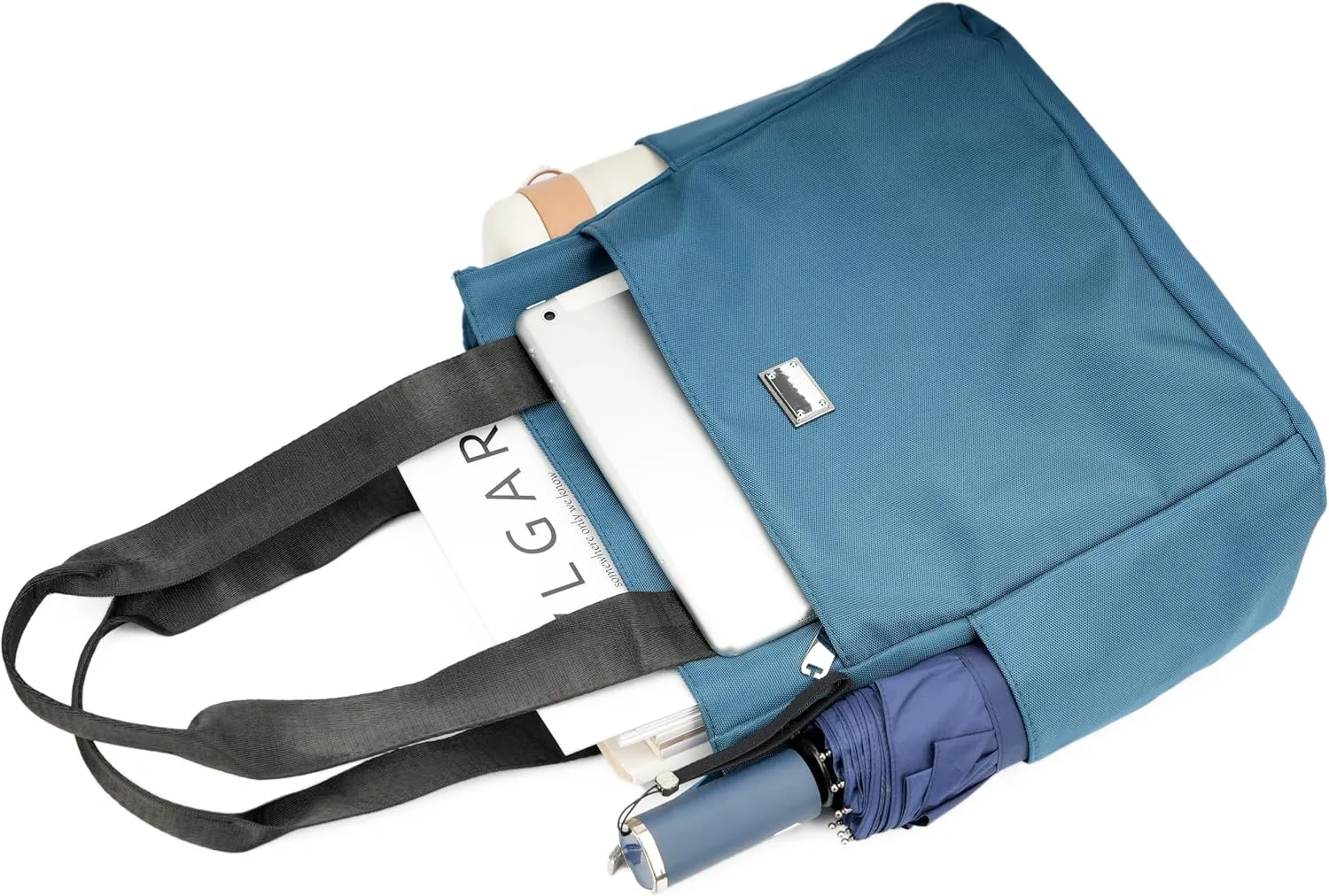 Women Tote Bag with Zipper Nylon Overnight Handbag Multiple Pockets Waterproof Shoulder Bag for Work Travel