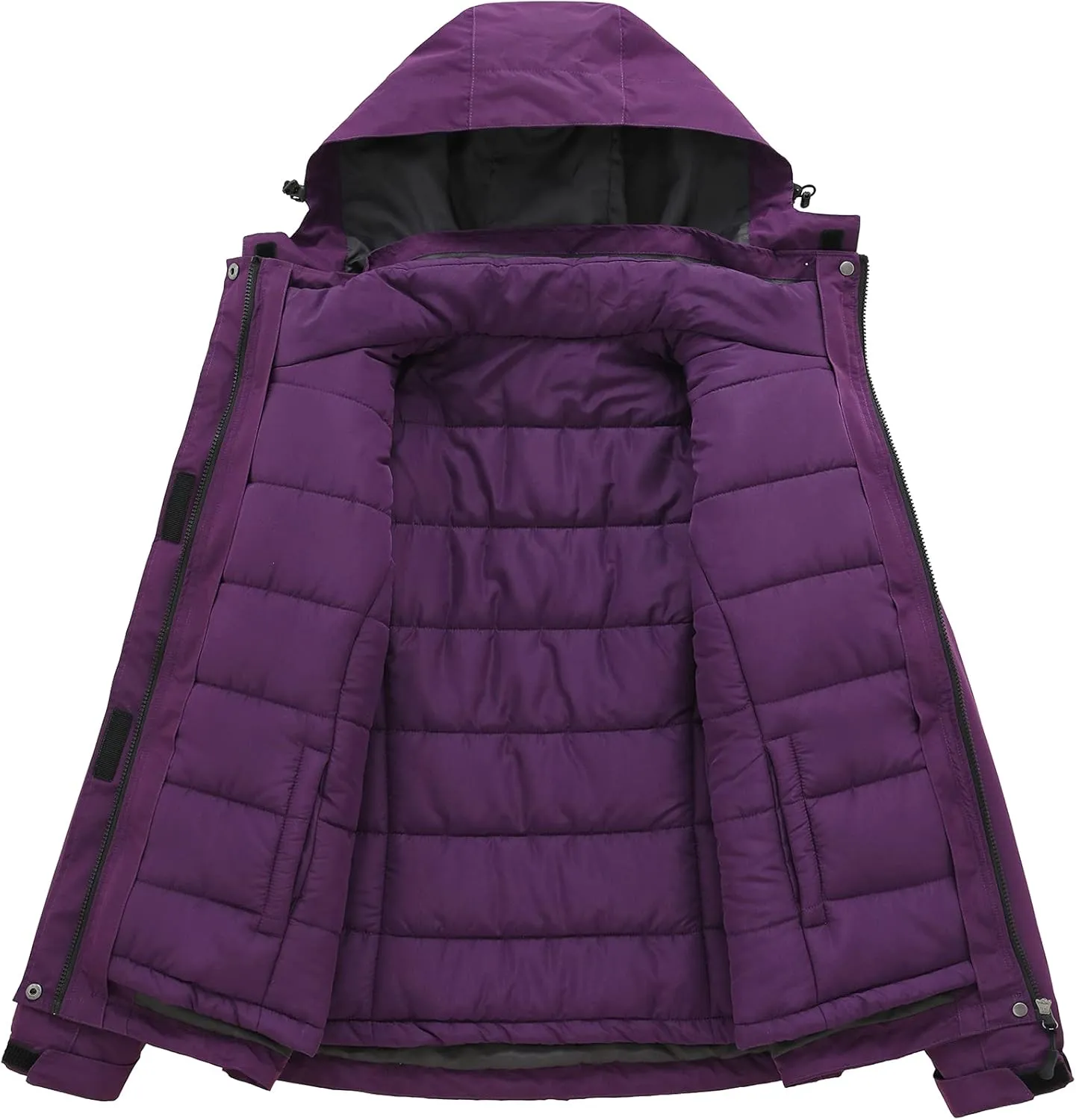 Women's 3 in 1 Ski Jacket Mountain Waterproof Windproof Winter Snow Coat Hike Snowboarding Jackets Hooded Warm Raincoat