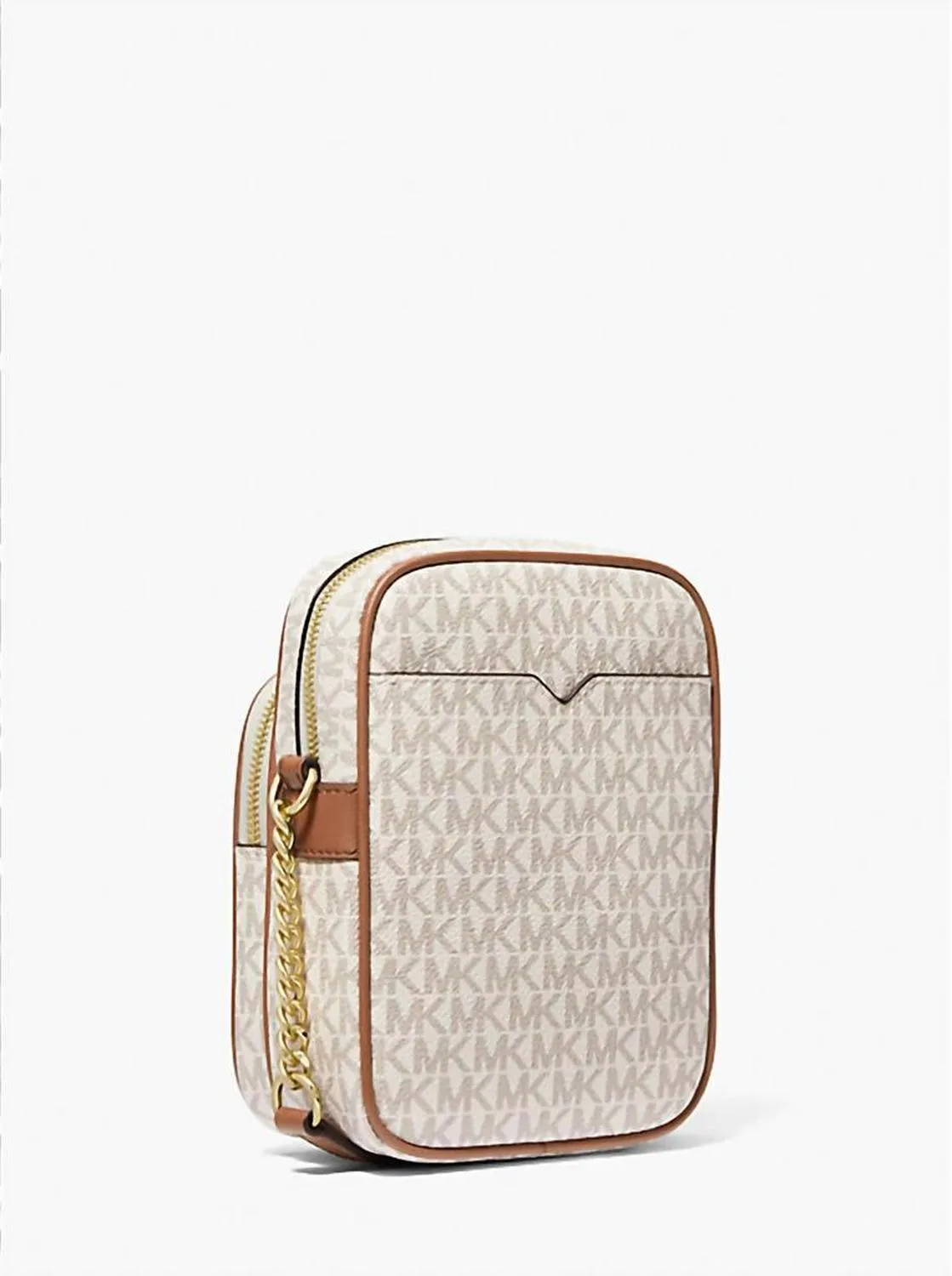 Women's Brown Jet Set Travel Medium Logo Crossbody Bag In Vanilla