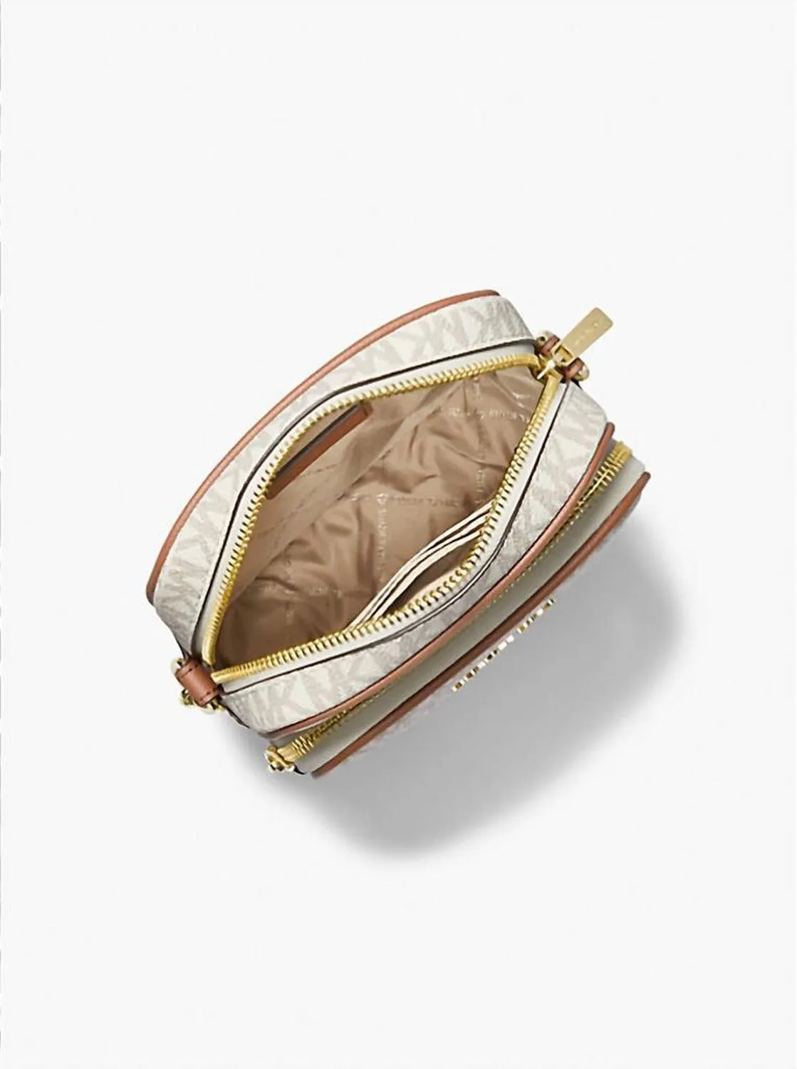 Women's Brown Jet Set Travel Medium Logo Crossbody Bag In Vanilla