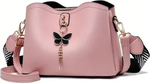 Womens Butterfly Bucket Crossbody Bag - Fashionable & Lightweight, Compact Shoulder Bag for Everyday Style