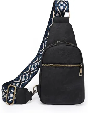 Women's Crossbody Shoulder Bag, Casual Chest Bag(Black)