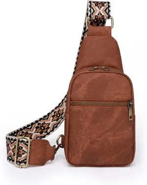 Women's Crossbody Shoulder Bag, Casual Chest Bag(Brown)