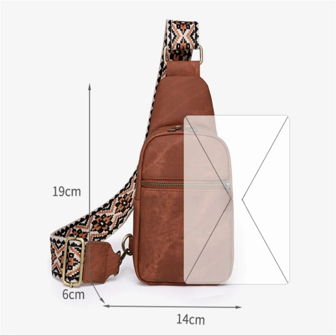 Women's Crossbody Shoulder Bag, Casual Chest Bag(Brown)
